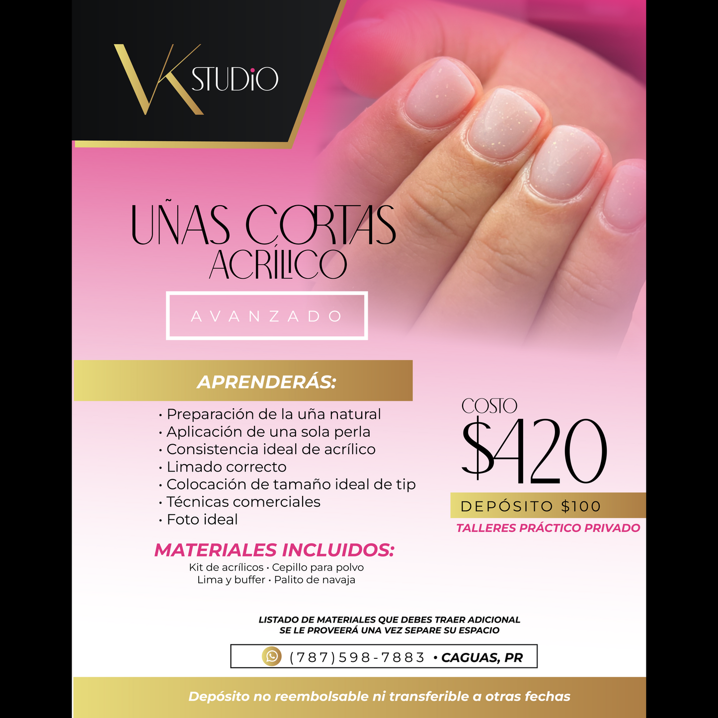 Uñas Cortas en Acrílico Avanzado