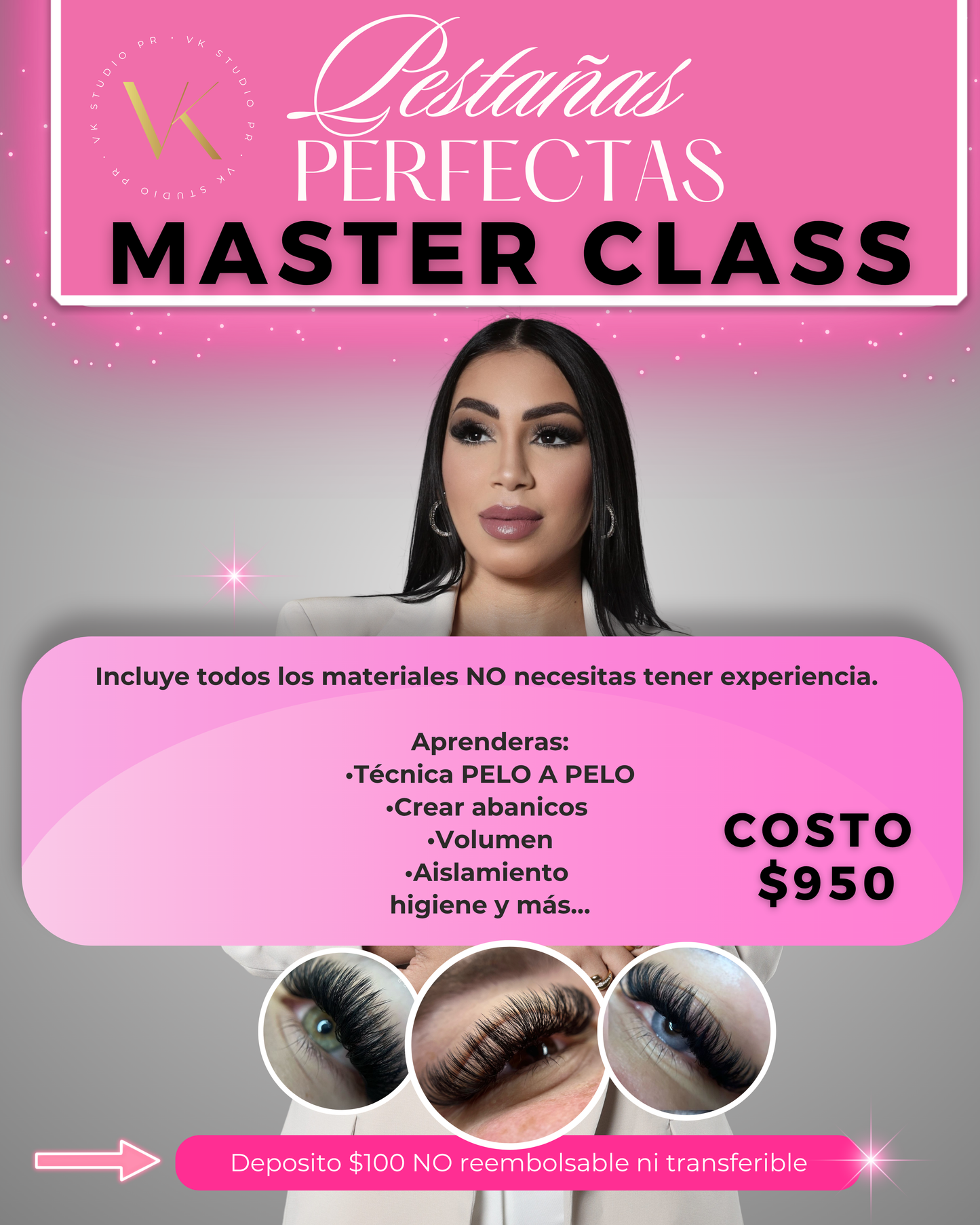 Depósito Curso 2 en 1: Extensiones de Pestañas Volumen y Clásicas