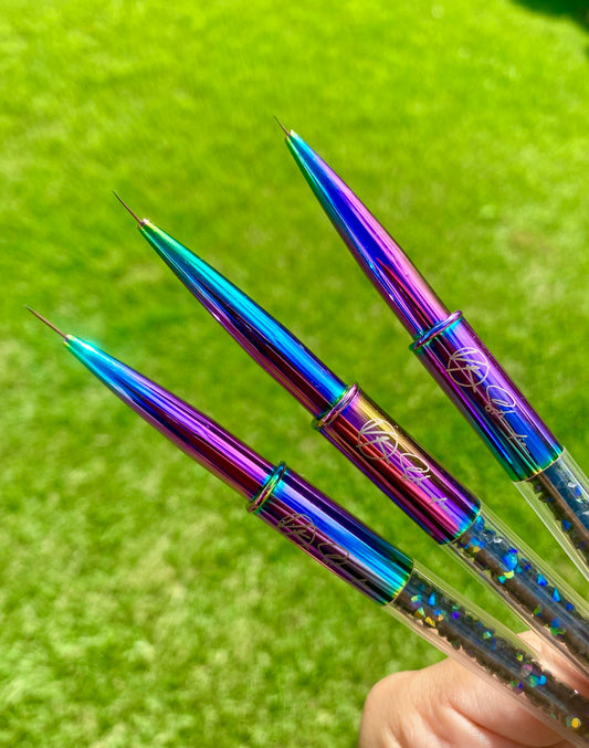KIT x3 Rainbow 🌈 Detail Brush  9mm/7mm/5mm
